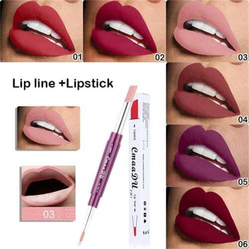 Double-headed Lipliner Lipstick Non-Stick Cup Lip Gloss Not Fade Non-stick Cup for Halloween Christmas