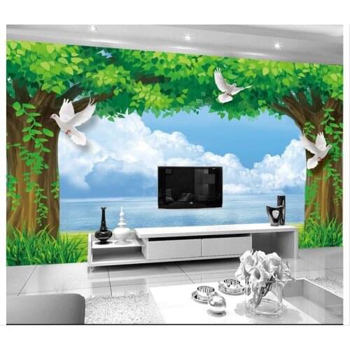 Customized 3d wallpaper 3d wall murals Hd forest form TV setting wall beauty mural wallpaper room