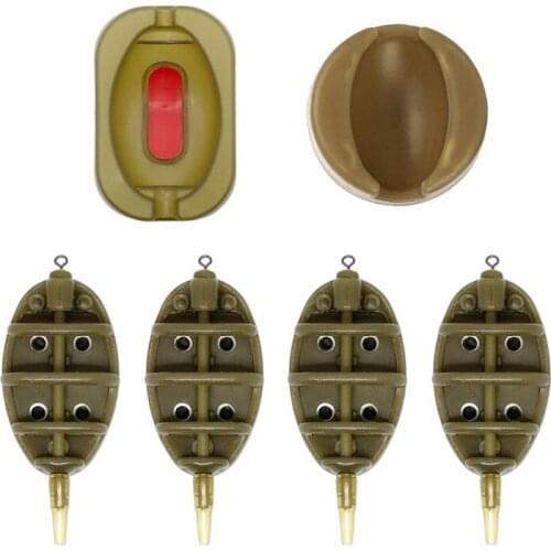 Carp Fishing Inline Method Feeder 4 Feeders 15/20/25 / 35g 30/40/50 / 60g Mold Set fishing tool