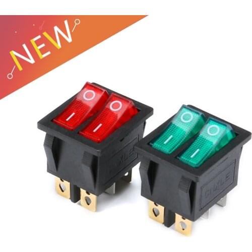 KCD3 6PIN 15A 250V 20A 125V Double Light Switch Rocker Switch Waterproof ON-OFF KCD3 Boat Power Switch