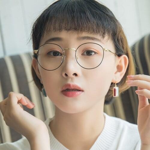 Veshion Round Glasses Men Women Alloy Spectacle Frame Full Rim Clear Lens Eyeglasses Frames Vintage Woman Nerd Ultra-light Retro