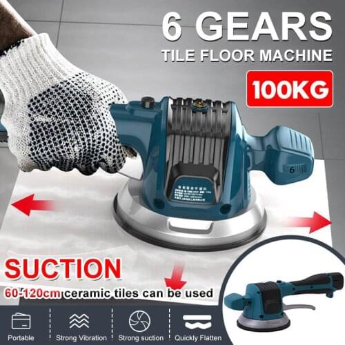 16.8V 100KG Tiles Tiling Machine Tile Vibrator Suction Cup Adjustable Automatic Floor Vibrator Leveling Tool With 1/2 Battery