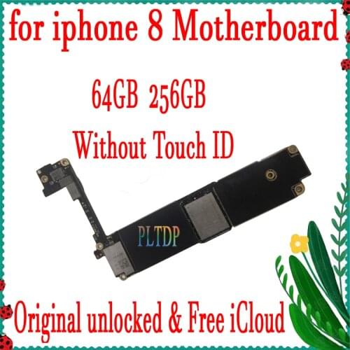 Clean iCloud Motherboard For iPhone 8 4.7inch, 100% Original Factory Unlock Mainboard With/No Touch ID MainBoard, 64gb/256gb