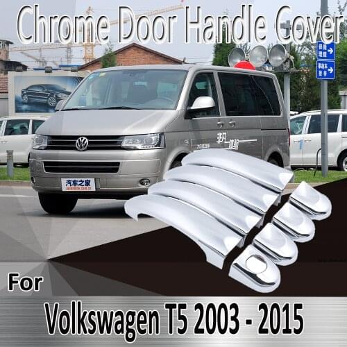 For VW T5 Volkswagen Transporter 2003~2015 Styling Stickers Decoration Chrome Door Handle Cover Refit Car Accessories