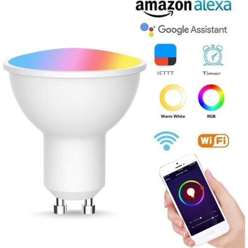 NEW 6/1 pcs tuya Smart lamp GU10 support alexa google smartthings smart life wifi Bulb RGBW zigbee bulb LED Spot light Dimmable