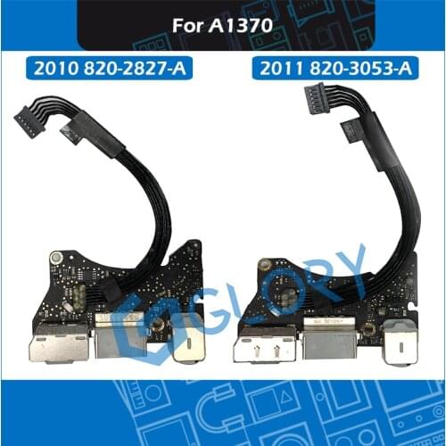 Original 820-2827-A 820-3053-A For MacBook Air 11" A1370 USB Audio DC Power Jack Board Replacement Late 2010 Mid 2011
