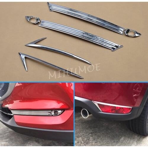 Front + Rear Fog Light Cover For Mazda CX5 KF 2017 2018 2019 2020 CX-5 Bumper Reflector Foglamp Strips Accessories