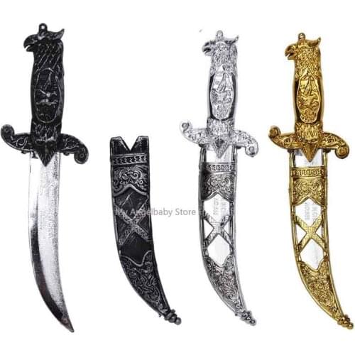 Plastic Swords DIY Party Supplies Halloween Toy Sword Random Color Small Phoenix Knife Toy Pirates Dagger for Kids 22*6cm