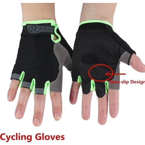 Half Fingerless Gloves Non-slip Sport Mittens Cycling Gloves Bicycle Sport Wrist Wrap Gym Gloves For Fitness Body Building