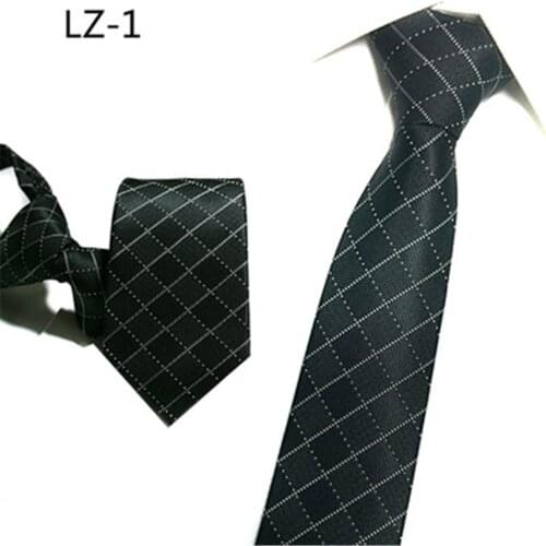 Working Group Professional Dress Zip tie men 5cm Korean version narrow easy to pull a lazy convenient tie LZ