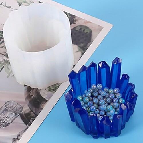 Crystal Candle Diamond Silicone Mold for Resin Molds Epoxy UV DIY Resin Storage Box Craft Home Decoration Handmade Tools