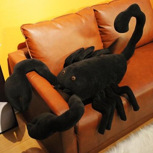 120cm Lifelike Big Size Black Scorpion Plush Toys Simulation Pet Animal Creative Dolls Stuffed Toys for Christmas Birthday