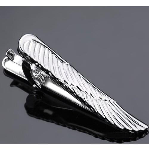 Silver color Wing Tie Clip Pin Clasp Bar Metal Tie Clips For Mens Accessories High Quality Wedding Gift Brand Jewelry