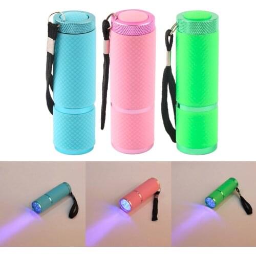 Portable Mini 9 LED Nail Dryer Curing led gel lamp Flashlight Torch For UV Gel nail polish dryer 2016 Hot Sale