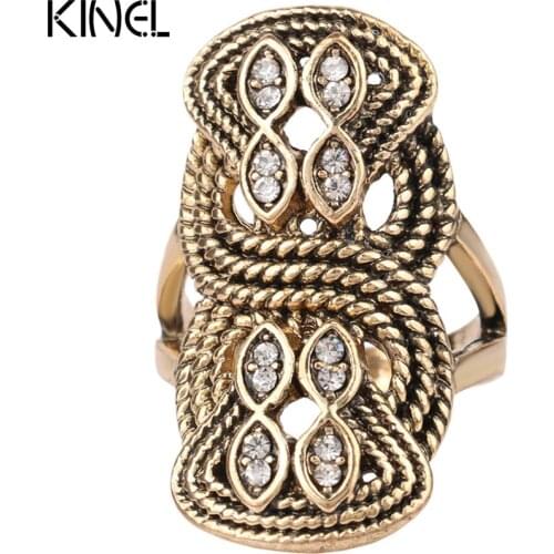 Unique Vintage Wedding Ring Turkey Crystal Jewelry Big Size 10 Rings For Women Lnlay Accessories 2016 New
