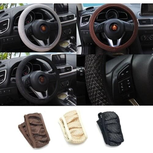 JEAZEA Universal 36cm 38cm Car Steering Wheel Cover Ice Silk Anti-skid Cool Big Mesh Summer Helper For Audi VW Toyota Mercedes