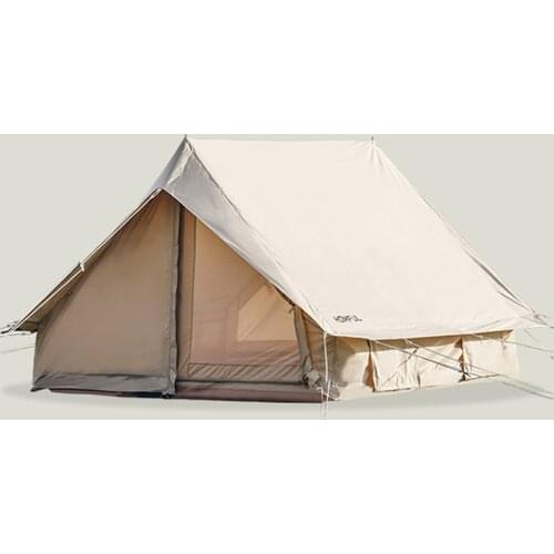 4 Seasons Outdoor Luxury Cotton Tent 2-3 Persons Double Door Hut Eaves Style Camping Outing Rainproof Tent Portable Retro Tent