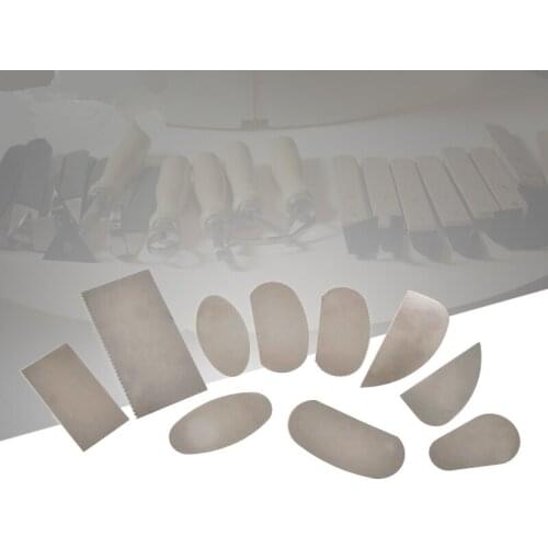 10pcs Pottery Molding tool Polymer Clay Sculpture Ceramics Sharp Steel Cutter Scraper Crafts Serrated Texture Modeling Tool Kit