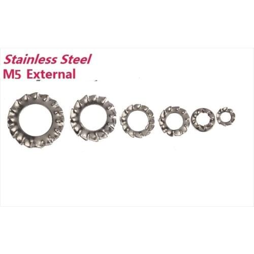 ! 1000PCS M6 Externall 304 STAINLESS STEEL Internal/External Shakeproof Tooth Serrated Lock Washers