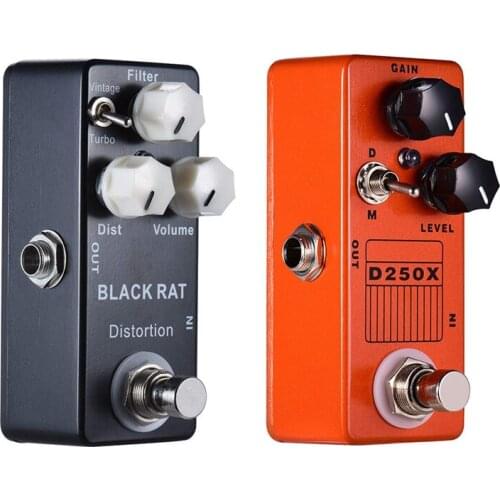 Mosky 2 Pcs Mini Guitar Effect Pedal, Black & Orange