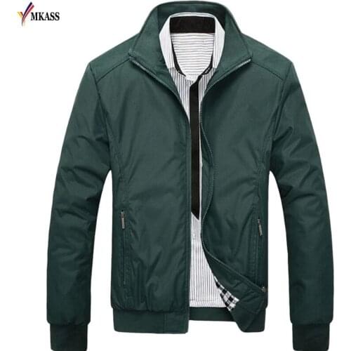 2019 Men Jacket Coat Oversize Solid Color Jackets Thin Men Spring Autumn Outerwear Mens Windbreaker Jackets High Quality
