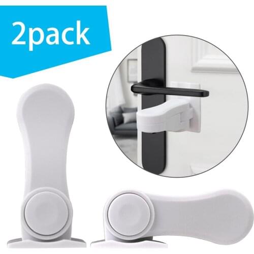 4Pack Door Lever Child Lock, Baby Proofing Door Locks Deter Kids Pets from Opening Handle Doors & Getting Locked in Rooms