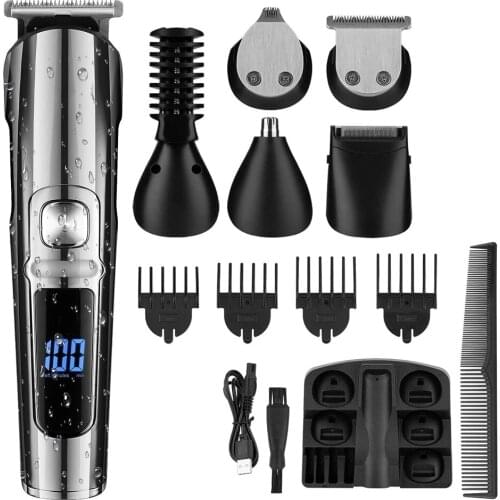 5 in 1 Men Electric Hair Trimmer Waterproof Beard Shavor Body Hair Clipper Hair Trimmer Precision Hair Clipper Beard Shavor