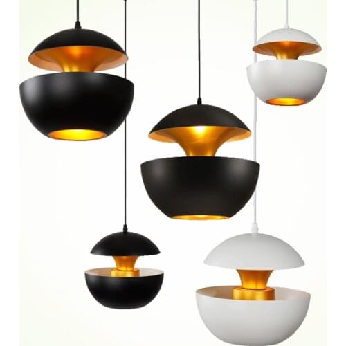 American Apple Iron Pendant Lights Black / White Aluminum Apple Shape Pendant Lamp kitchen Hanging Lamp living room Luminaire