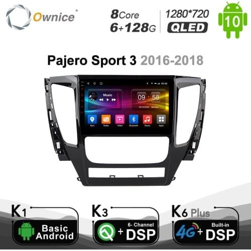 Ownice Car DVD Auto Radio GPS Navi Stereo for Mitsubishi Pajero Sport 3 2016 2017 2018 Android 10.0 8 Core 4G DSP SPDIF 6G+128G
