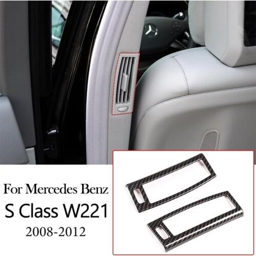 Car Parts B-pillar Air Outlet Frame Trim ABS Carbon fiber For Mercedes Benz S Class W221 S300L 350L 2008-12 Interior Accessories