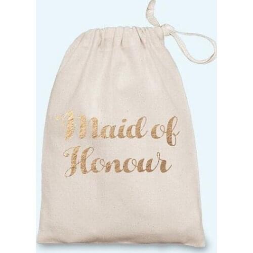 Maid of Honour bridal shower Hen party pouches wedding favor gift Muslin bags Bachelorette Hangover recovery Survival kit