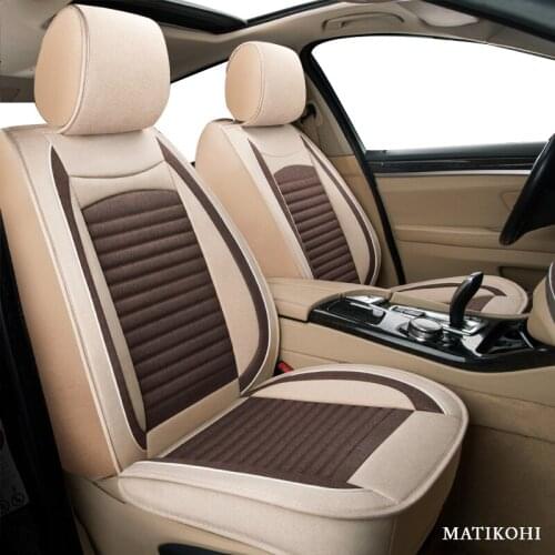 MATIKOHI flax car seat covers For toyota avensis t25 wish prado 120 150 corolla prius 20 land cruiser 100 camry 40 50 car seats