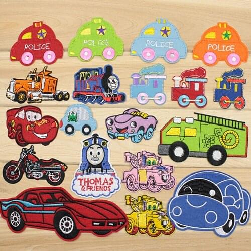 Child Car Embroidered Adhesive Patches Iron-on Applique Patch for Decoration Stickers Patch 24 pcs Free shipping