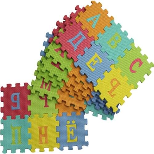 Environmentally RUSSIA Language Size 15*15cm EVA Foam Puzzle Play Floor Mats Baby Carpet Pad Toys For Kids