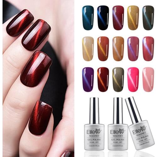 Elite99 12ml Magnetic Cat Eye UV Gel Nail Polish Soak Off Vernis Semi Permanent UV Nail Gel For Manicure Varnish Nails Makeup