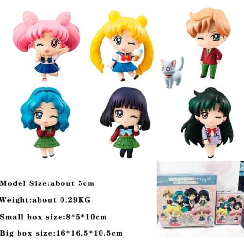 Cute Bishoujo Senshi Sailor Moon Anime Action Figure Girls Toys Sailor Chibi Chibi Model Children Action Figures Sailors Moon