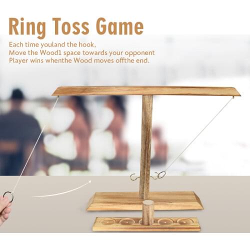 Wooden Ring Toss Game Toss Hook Fast-paced Board Games Kids Toys for Children Adult Family Interactive Party Booze Game