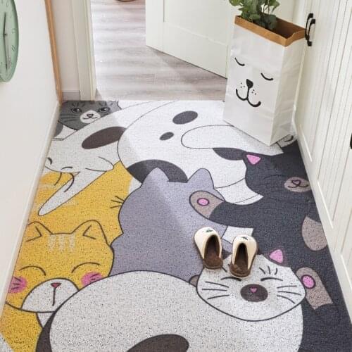 Cartoon Cat Doormat Outdoor Indoor Entrance Large Door Mats Waterproof Non Slip Washable Quickly Absorb Moisture Resist Dirt Rug