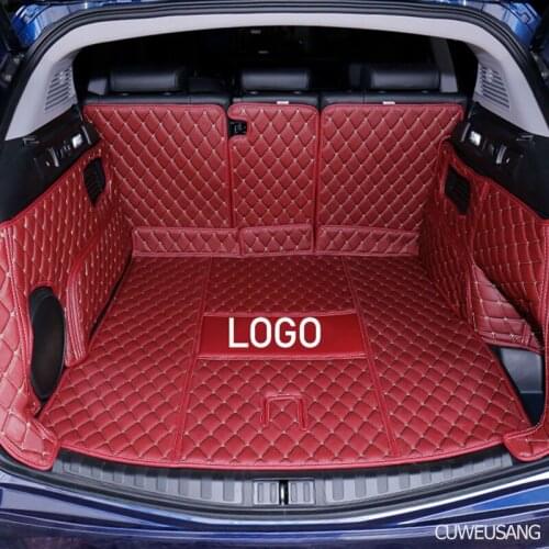 CUWEUSANG leather car trunk mats for Alfa Romeo Stelvio 2017 2018 2019 2020 years cargo liner accessories interior boot