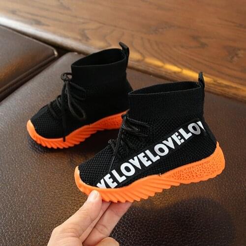 Autumn Children Casual Shoes Baby Fashion for Boys Girls Sneakers Spring Breathable Anti-Slip Letter Print Shoe Soft Soled Shoes