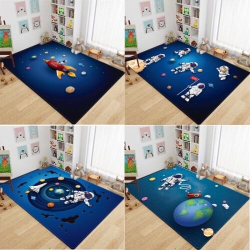Cartoon astronaut spaceship carpet rugs for bedroom rugs and carpets for home living room pink rug floor mat in the room rug