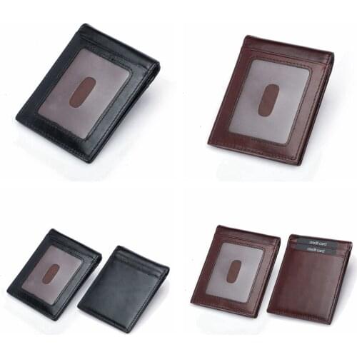 1 Piece Genuine Leather New Men Wallets Small Money Purses Wallets Dollar Top Men Thin Wallet High Quality Money Clip