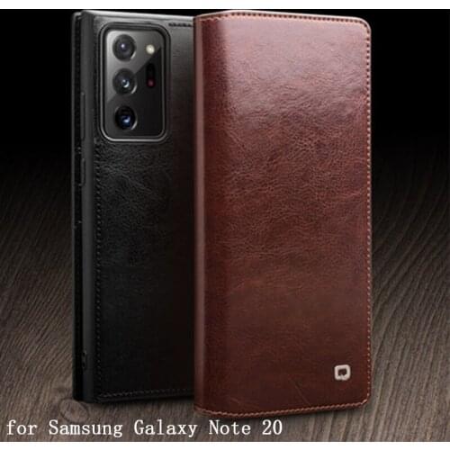 New Fashion Flip Case forSamsung Note 20 5G Genuine Leather Phone Bag Cover forGalaxy Note20 Ultra Note 20 Wallet Design Shield
