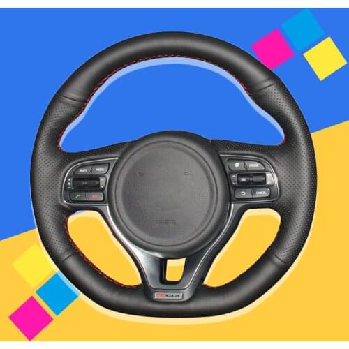 Auto Braid On The Steering Wheel Cover for Kia K5 Optima 2016 2017 2018 Sportage KX5 2016 2017 2018 2019 Car Braiding