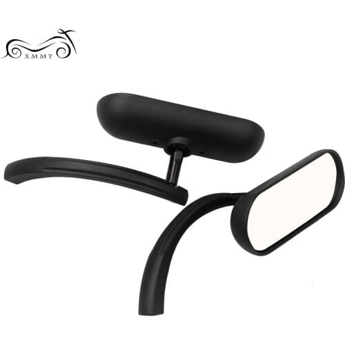Motorcycle Mini Oval Rearview Mirror Black Motor Rear View Mirror End Side Mirrors For Harley Dyna Street Glide Sportster Fatboy