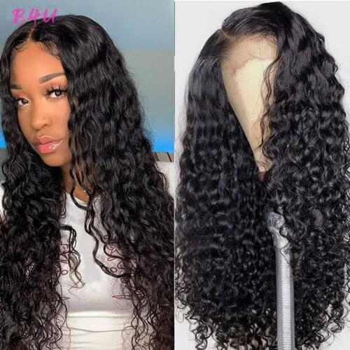 Water Wave Lace Front Wig Human Hair Wig For Women 13x4 Lace Frontal Wig Brazilian Kinky Curly Lace Closure Wigs Remy Hair