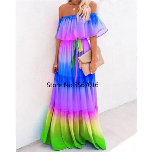 African Dresses For Women Off The Shoulder Pleated Maxi Dress New Fashion Bazin Sexy African Dashiki Long Dress Lady Clothing