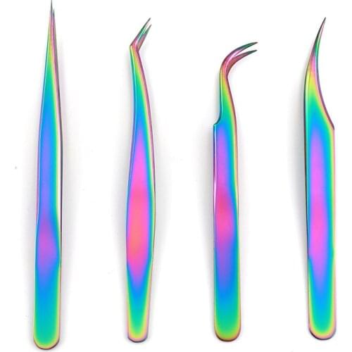 Grafting false eyelashes, color titanium feather clip, precision stainless steel, colorful eyelash tweezers
