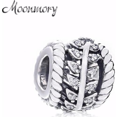 Moonmory Real 925 Sterling Silver Dazzling Grain Swirls 2020 Autumn Dangle Charms Fit Women Original Charms Bracelet Jewelry