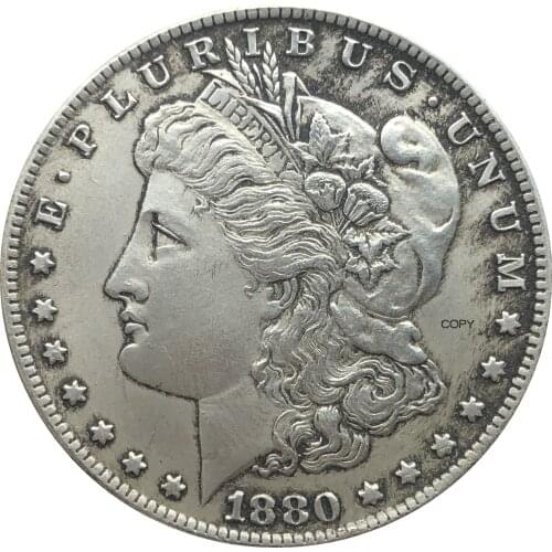 United States Of America 1880 CC Morgan One Dollar US Coin Liberty Cupronickel Silver Plated In God We Trust Copy Coin